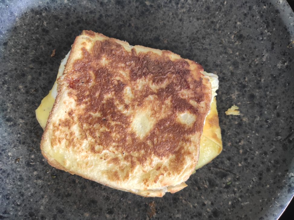 pliage croque omelette au fromage