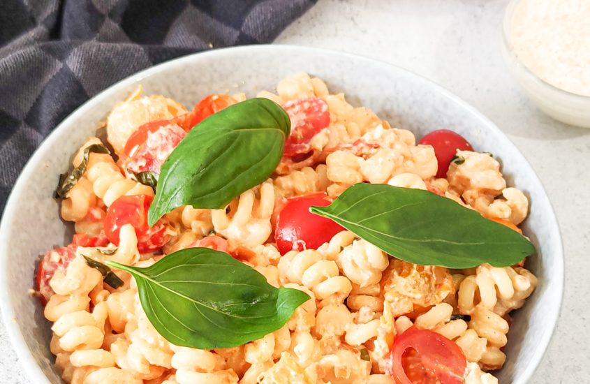 Pâte fusilli feta et tomate