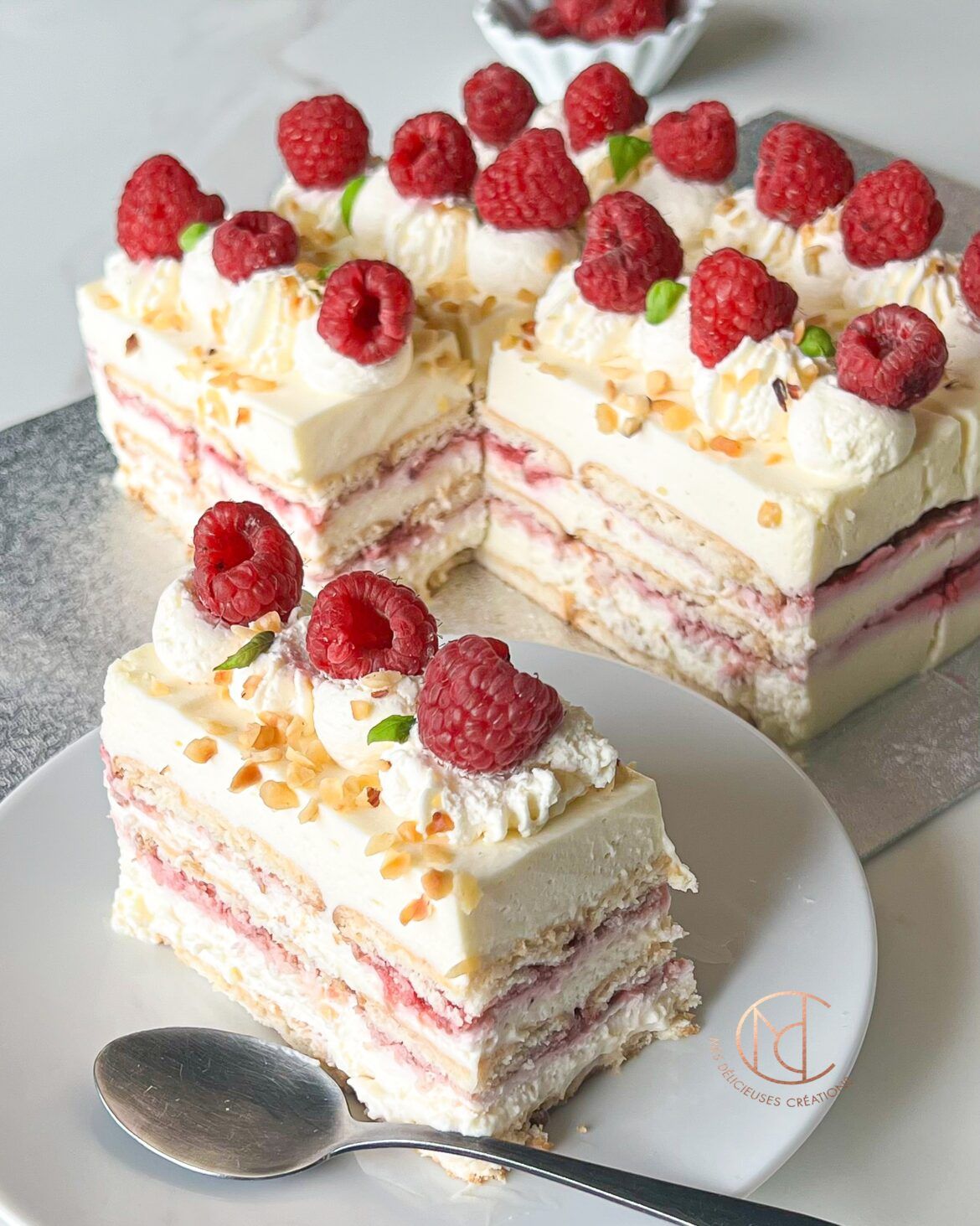 gâteau sans cuisson framboise