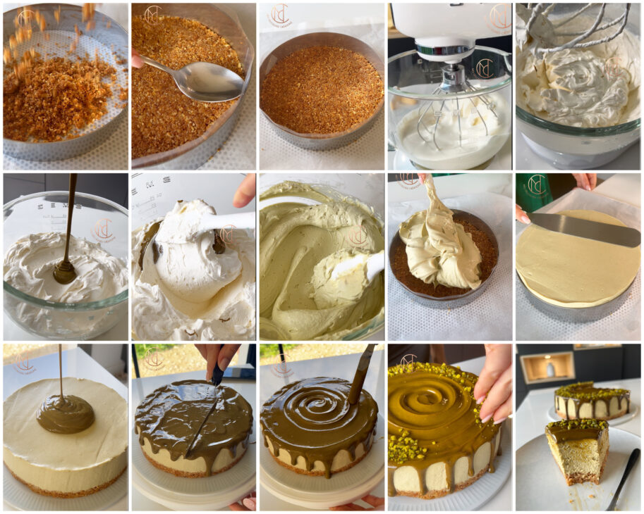 etapes-preparation-cheesecake-sans-cuisson-pistache